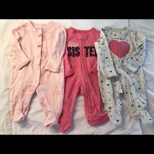 Brand new newborn jammies set of three